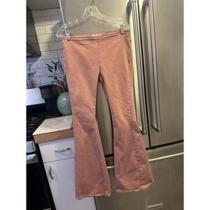 We‎ The Free, Free People Pull-on High Rise Flare Stretch Denim, Dusty Pink